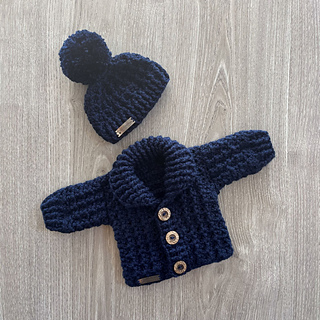 William cardigan and hat set Prem-10Y available as a separate pattern