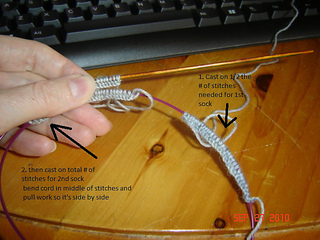 Ravelry: lynn893's Magic Loop 2AAT cuff down cast on instructions