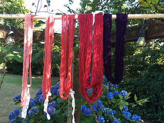 The four shades of burgundy (and bonus purple for another project)