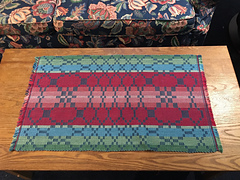 Coffee table topper - sewing thread thin weft, light side