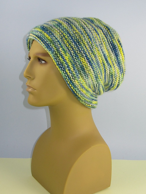 PRINTED INSTRUCTIONS-CHUNKY SELF STRIPING GARTER STITCH SLOUCH KNITTING PATTERN