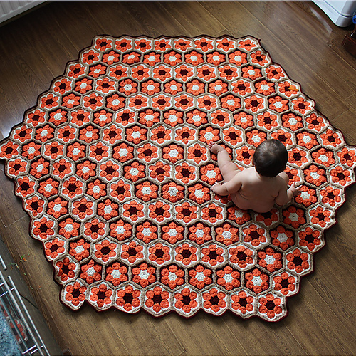 Ravelry african flower blanket pattern by Marina Zvirgzdina