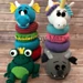 Ring Stacker Toy - Fantasy Animals pattern 