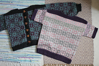 1st Framed, a steeked cardi, & 2nd one, tee...
