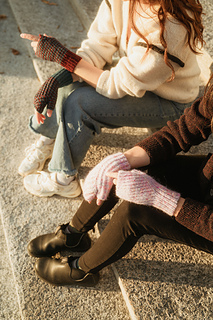 Left: half brioche
Right: ribbing
Dark pair: DK
Pink pair: Aran