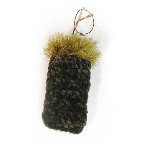 Fur Trimmed Eyeglass Case