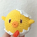 Sunny the Chick in the Eggshell pattern 