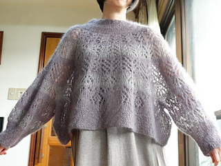 Size 8 with 2 strands of mohair yarn