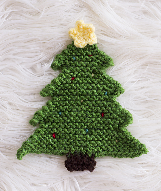 Christmas Tree Pot Holder Knit