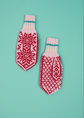 427-2 Votter med Stjernerose - Rauma Garn