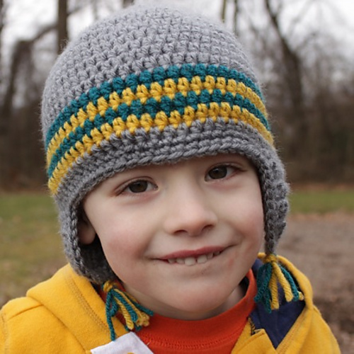 Ravelry Striped Band Earflap Hat pattern by Micah York