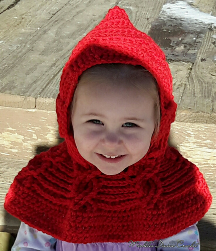 Cabled Bear Hooded Cowl ~ Crochet Version 다른 모습 3