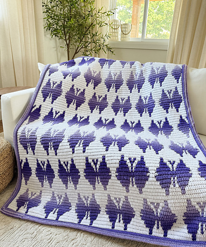 Butterfly Kisses Mosaic Blanket