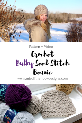 Ravelry: Bulky Seed Stitch Beanie pattern by MJ's Off The Hook Designs