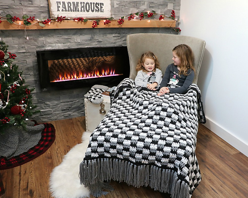 Ravelry: Rustic Farmhouse Plaid Throw pattern by MJ's Off The Hook Designs