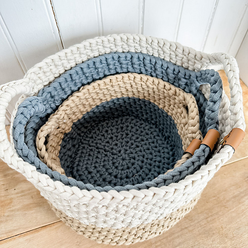 Ravelry: Two-Toned Nesting Baskets pattern by MJ's Off The Hook Designs