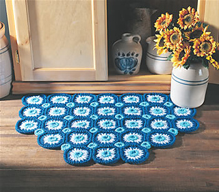 Button Patterned Rug Ravelry: Bachelor's Button Rug pattern by Janet Giese
