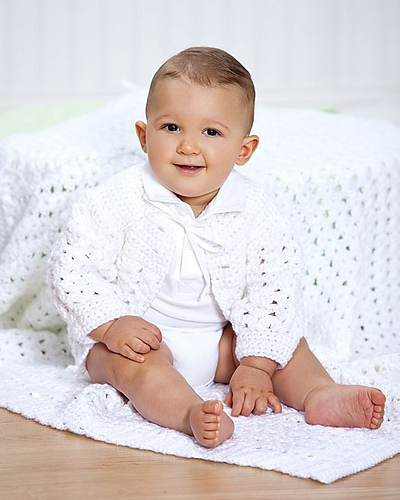 Shell Stitch Christening Set photo 1