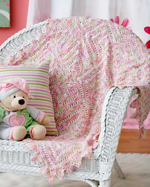 Ravelry Mitered Lace Blanket pattern by Bernat Design Studio