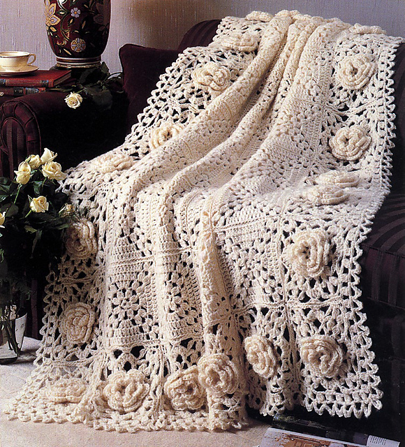 Ravelry Roses Remembered Afghan pattern by Terry Kimbrough