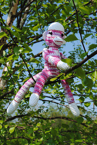 Colorful Hooked Sock Monkey photo 1