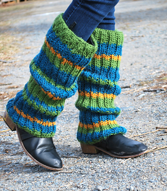 Ravelry Striped Leg Warmers pattern by Authentic Knitting Board