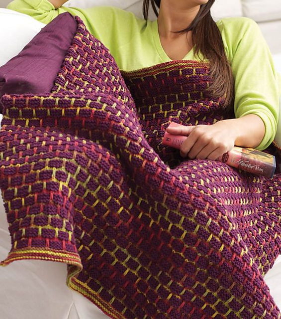 Ravelry Autumn Bricks Blanket pattern by Bernat Design Studio