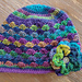 Easy Shell Stitch Beanie with Flower pattern 