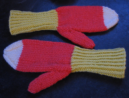 Candy Corn Earflaps Hat and Mittens photo 2