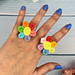 Rainbow flower ring pattern