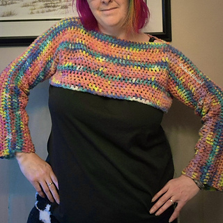 @nlmonstergirl
Yarn: Caron Groovy Cakes (single strand) Candy Bowl