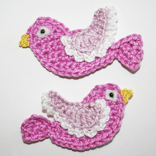 Crochet Bird Applique - Nana Sue