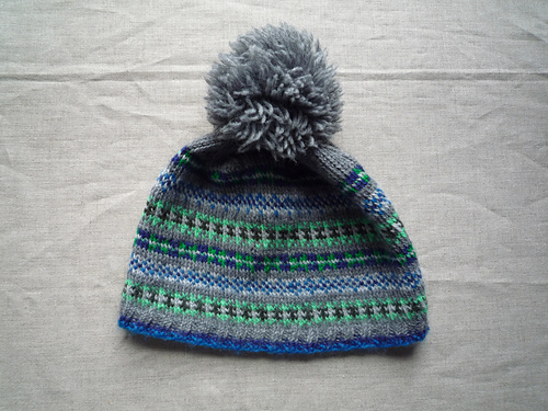 p.16 Striped Pompom Hat 編込みポンポン帽子 다른 모습 1
