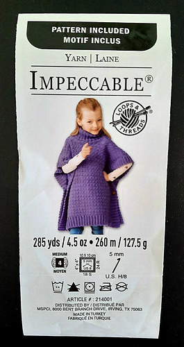 Loops & Threads Impeccable yarn used for these knitting patterns.