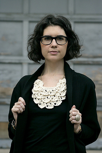 Ruffled Crochet Bib Necklace
