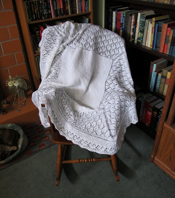 Ravelry Foliage Lace Christening Shawl pattern by Margaret Jones