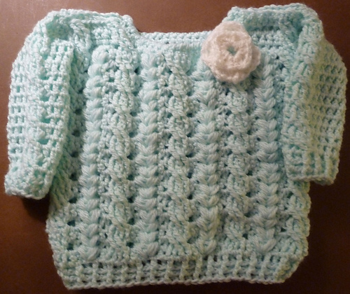 Cables and Hearts II Baby Sweater photo 5