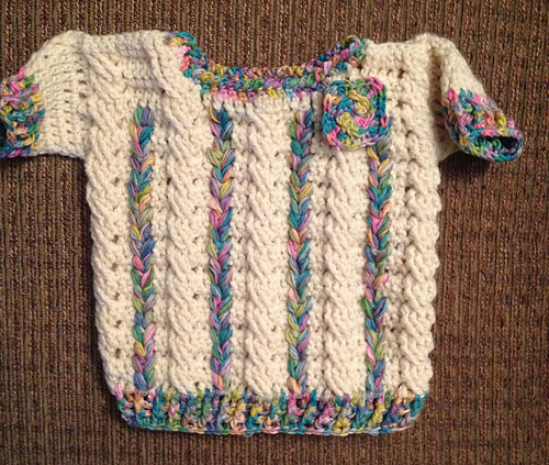 Cables and Hearts II Baby Sweater photo 3