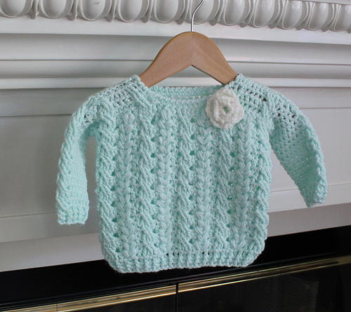 Cables and Hearts II Baby Sweater photo 1