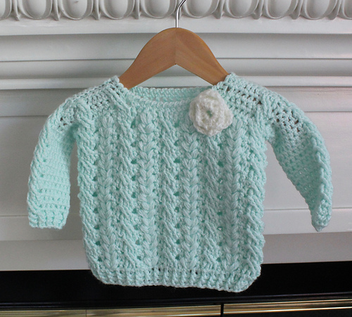 Cables and Hearts II Baby Sweater photo 2