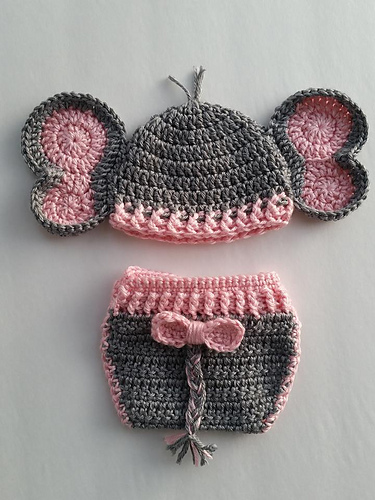 Elephant Hat and Diaper Cover for Boy or Girl photo 9