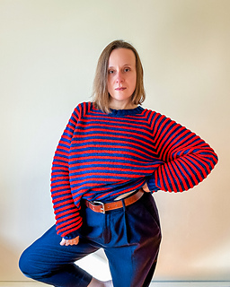 Ola in size G → +17.25 in (44 cm) ease. Made with Catskill Merino.