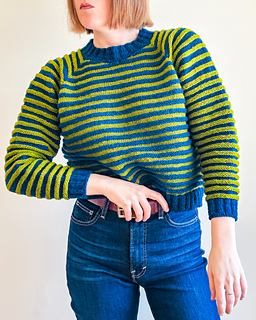 Ola in size C → +7.75 in (20 cm) ease. Made with Catskill Merino.