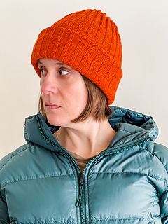 Summit 2+4 in Catskill Merino Lace in Clementine, size C on a 22 in (56 cm) head