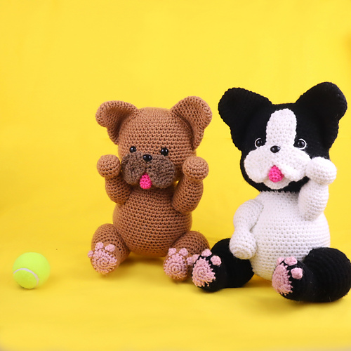 Fransk Bulldog & Boston Terrier Amigurumi - StringyDingDing