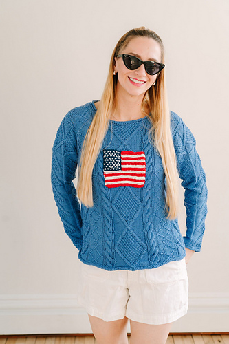 Patriotic Cables Pullover