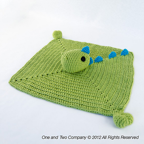 Ravelry Dino Lovey Security Blanket pattern by Carolina Guzman