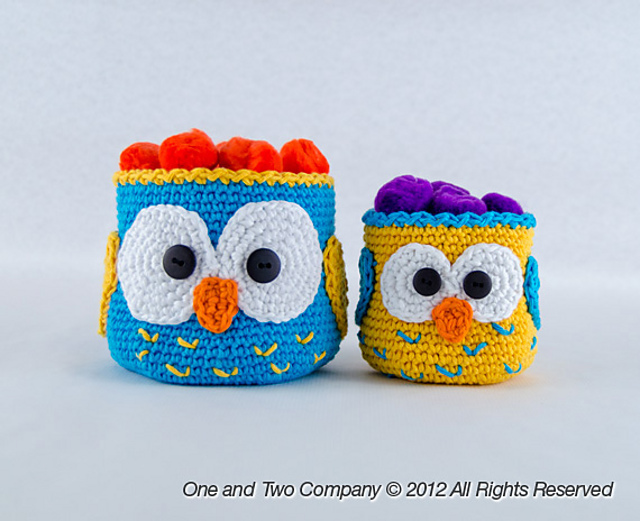 Ravelry Owl Crochet Baskets 2 sizes pattern by Carolina Guzman