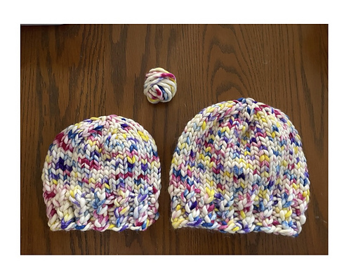 One skein made the 2 smallest sizes! 