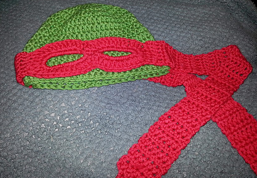 Turtle Mask Pattern Ravelry: Ninja Turtle Hat/Mask pattern by Jaime George